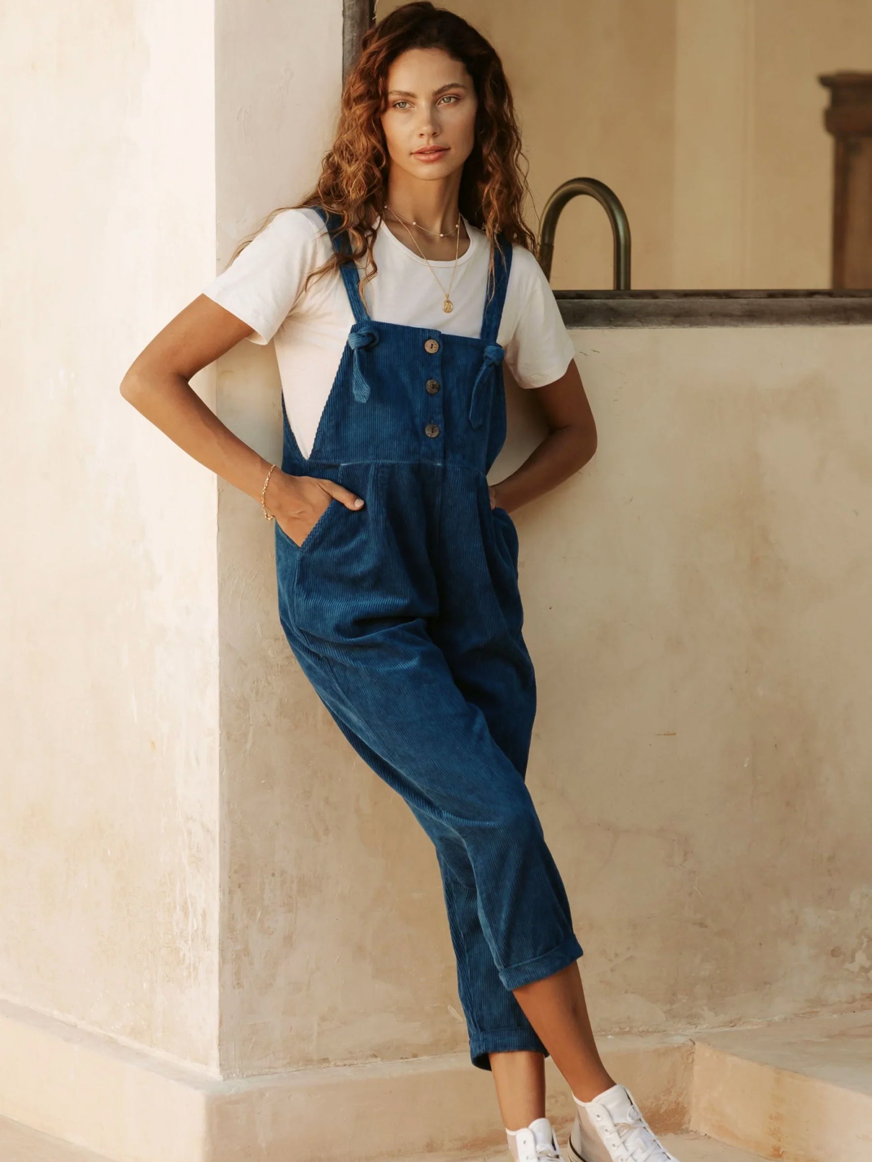 Cobalt Buttoned Jumpsuit